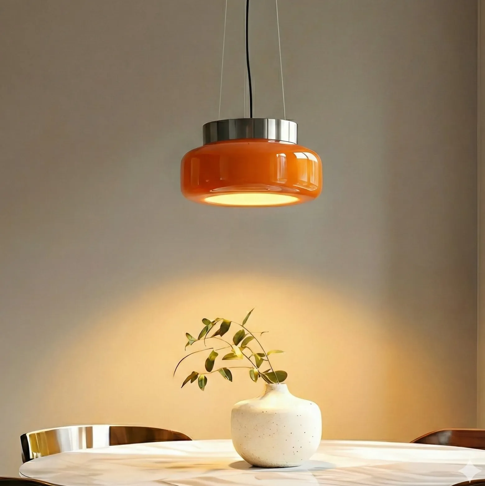 Hängeleuchte BonBon, orange, Ø 25 cm, Glas