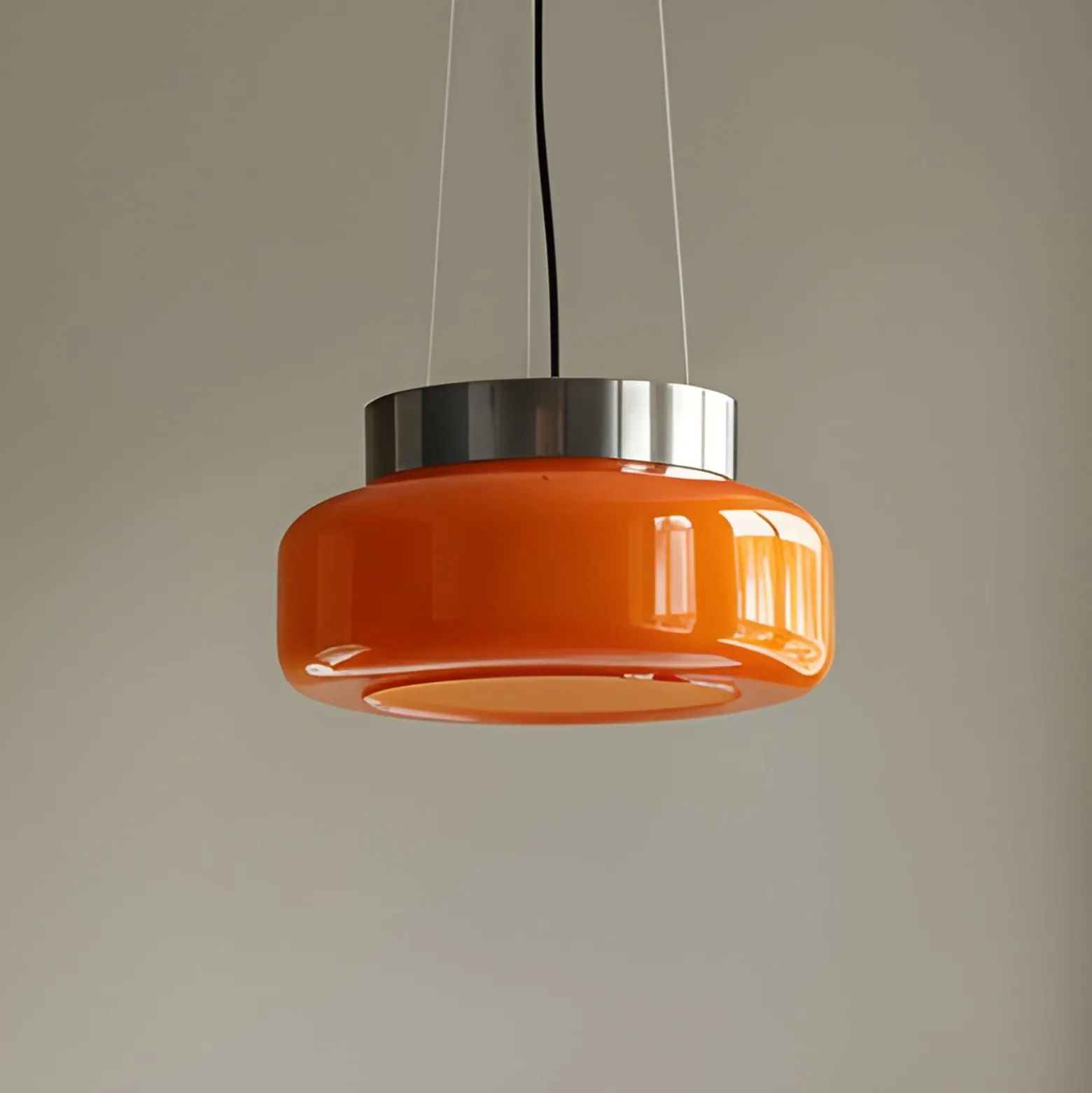 Hängeleuchte BonBon, orange, Ø 25 cm, Glas