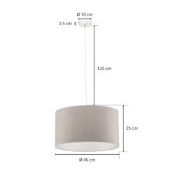 Hängeleuchte Bristol, Webmuster, grau