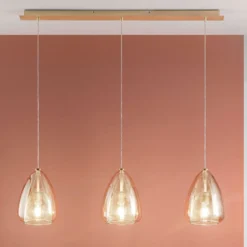 Hängeleuchte Britton, 3-flammig, amber