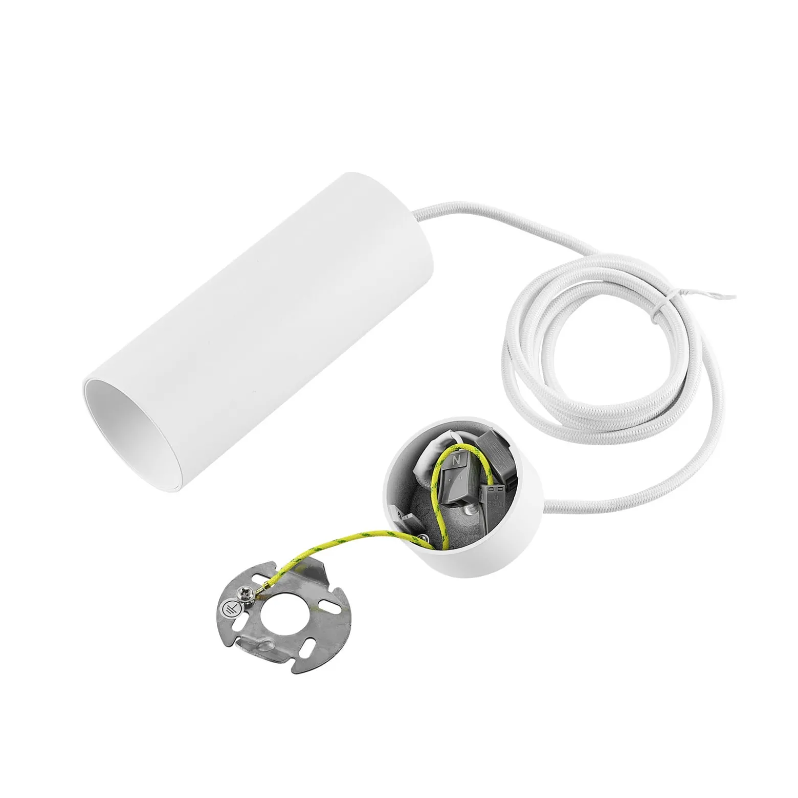 Hängeleuchte CAN, weiß, Höhe 15 cm, Ø 6 cm, Metall, GU10
