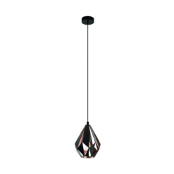 Hängeleuchte Carlton, schwarz/kupfer, Ø 20,5 cm