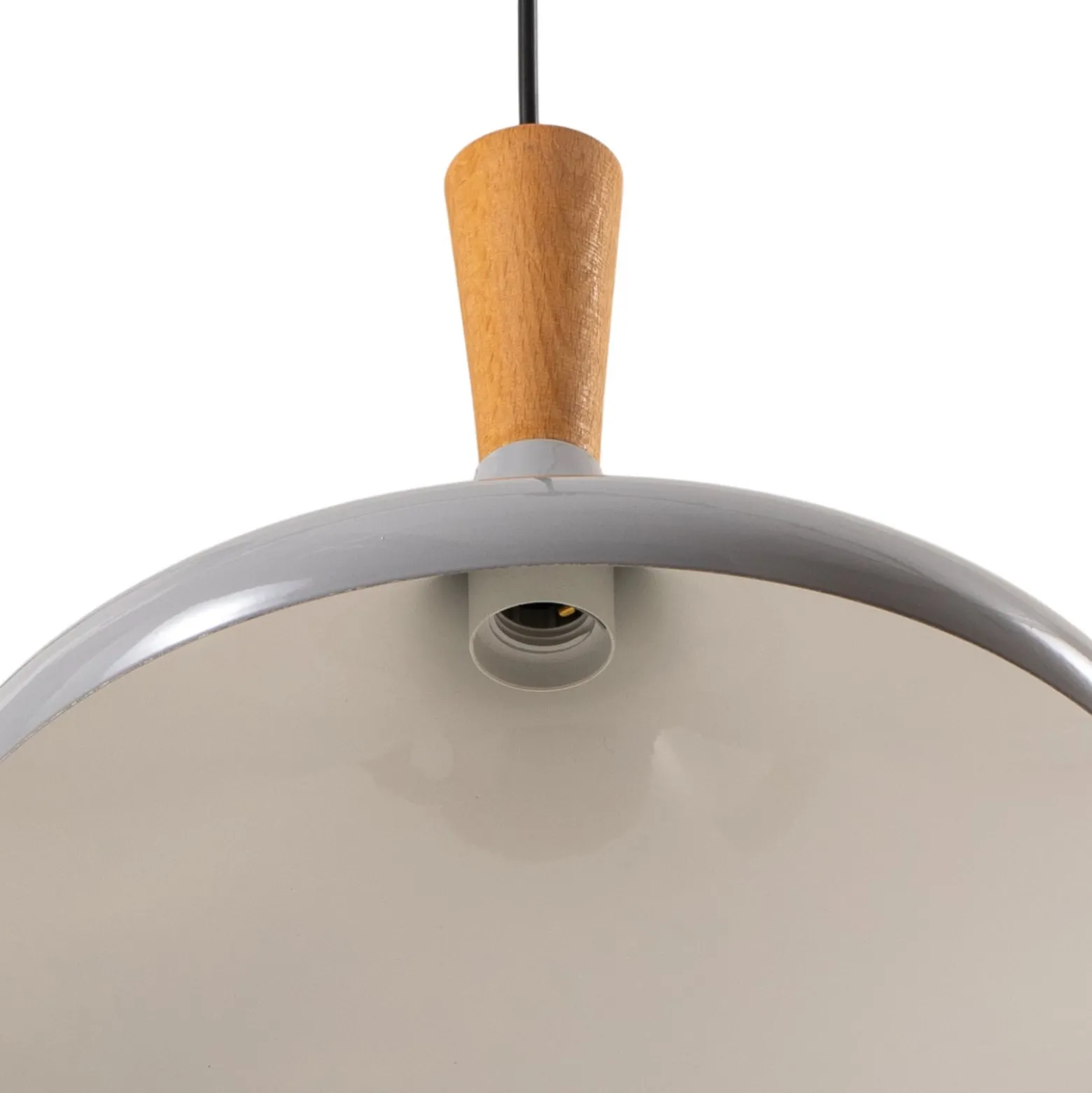 Hängeleuchte Chris, grau/weiß, Ø 35 cm, Metall