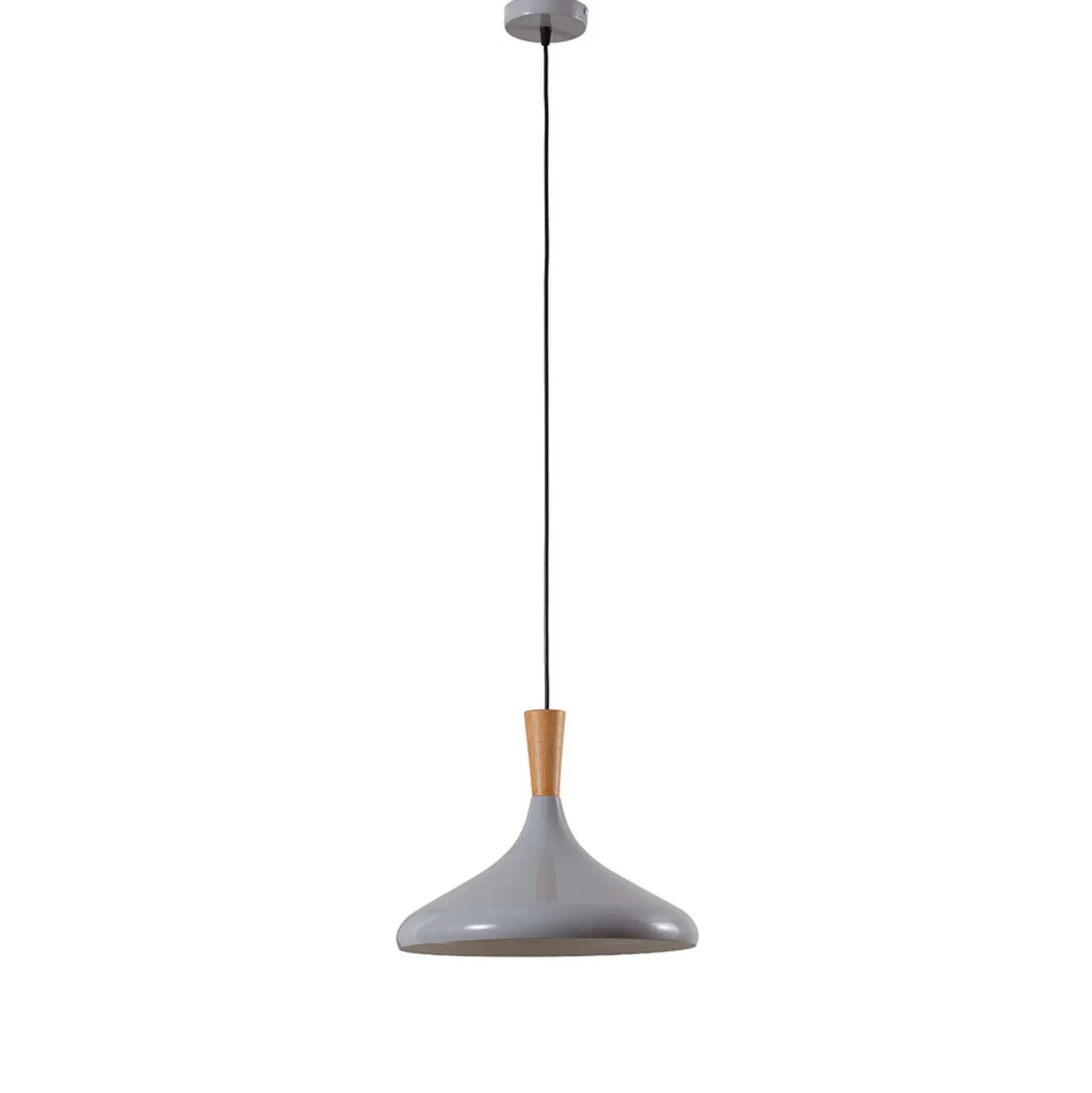 Hängeleuchte Chris, grau/weiß, Ø 35 cm, Metall
