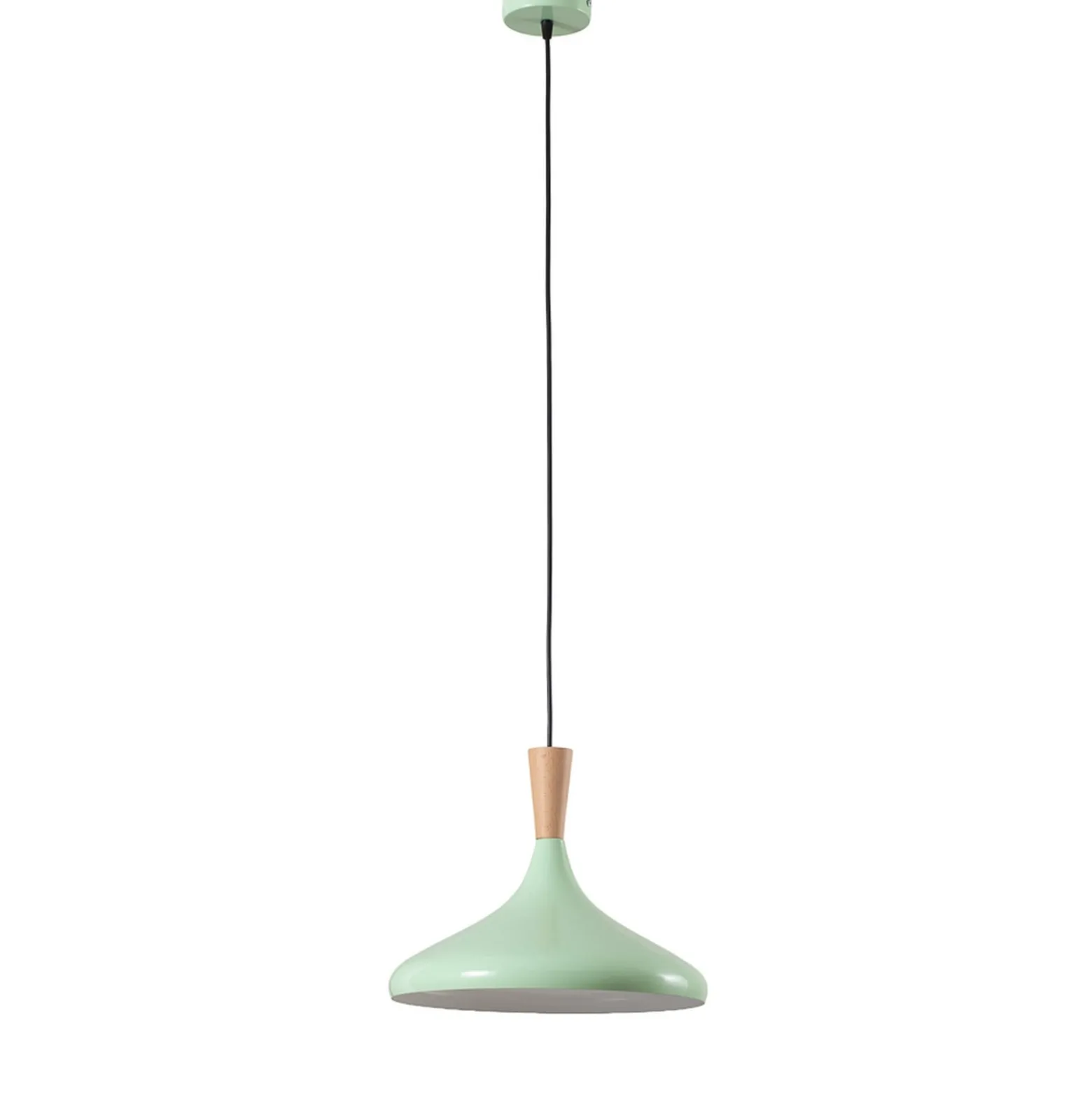 Hängeleuchte Chris, mintgrün/weiß, Ø 35 cm, Metall