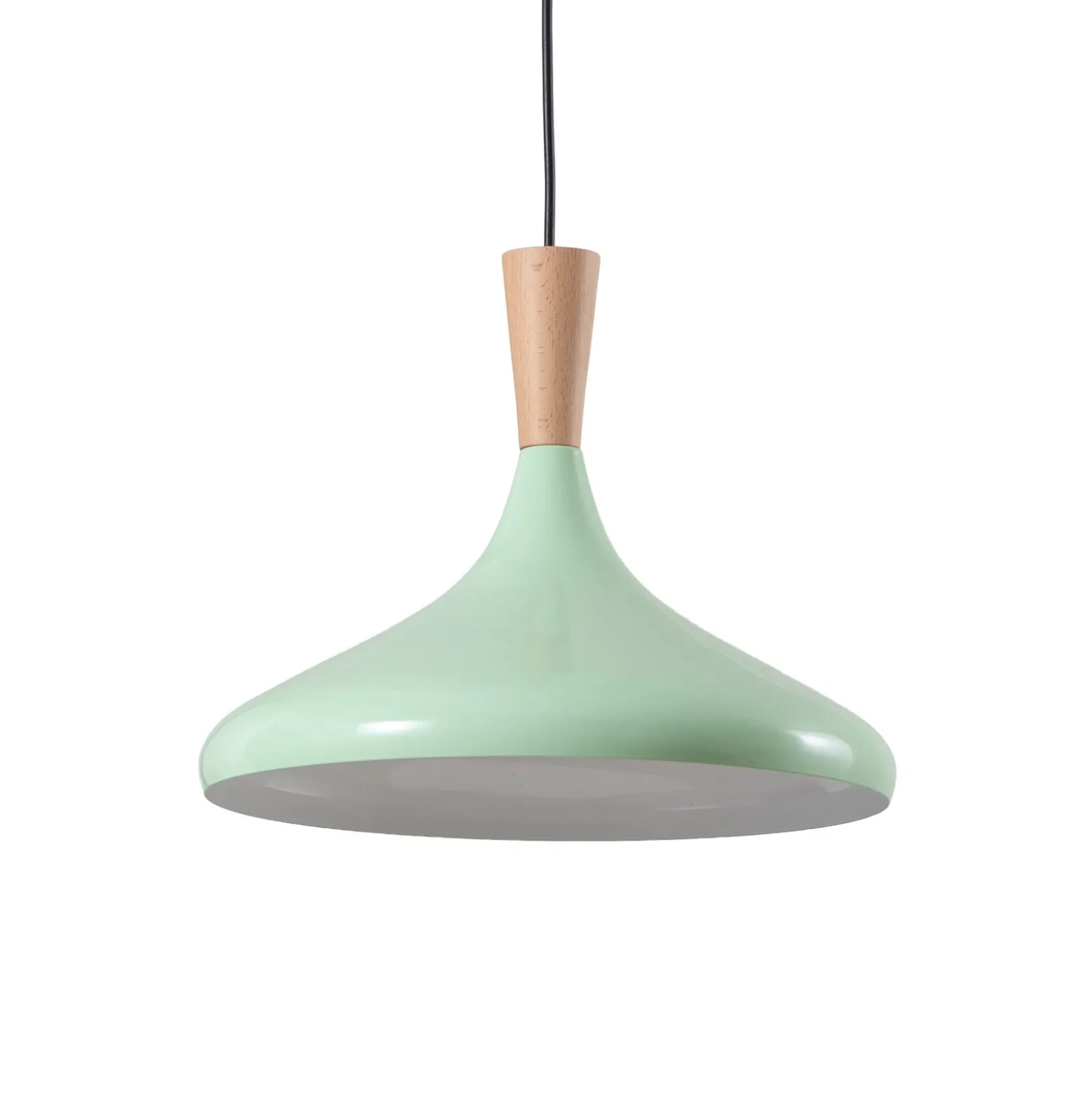 Hängeleuchte Chris, mintgrün/weiß, Ø 35 cm, Metall