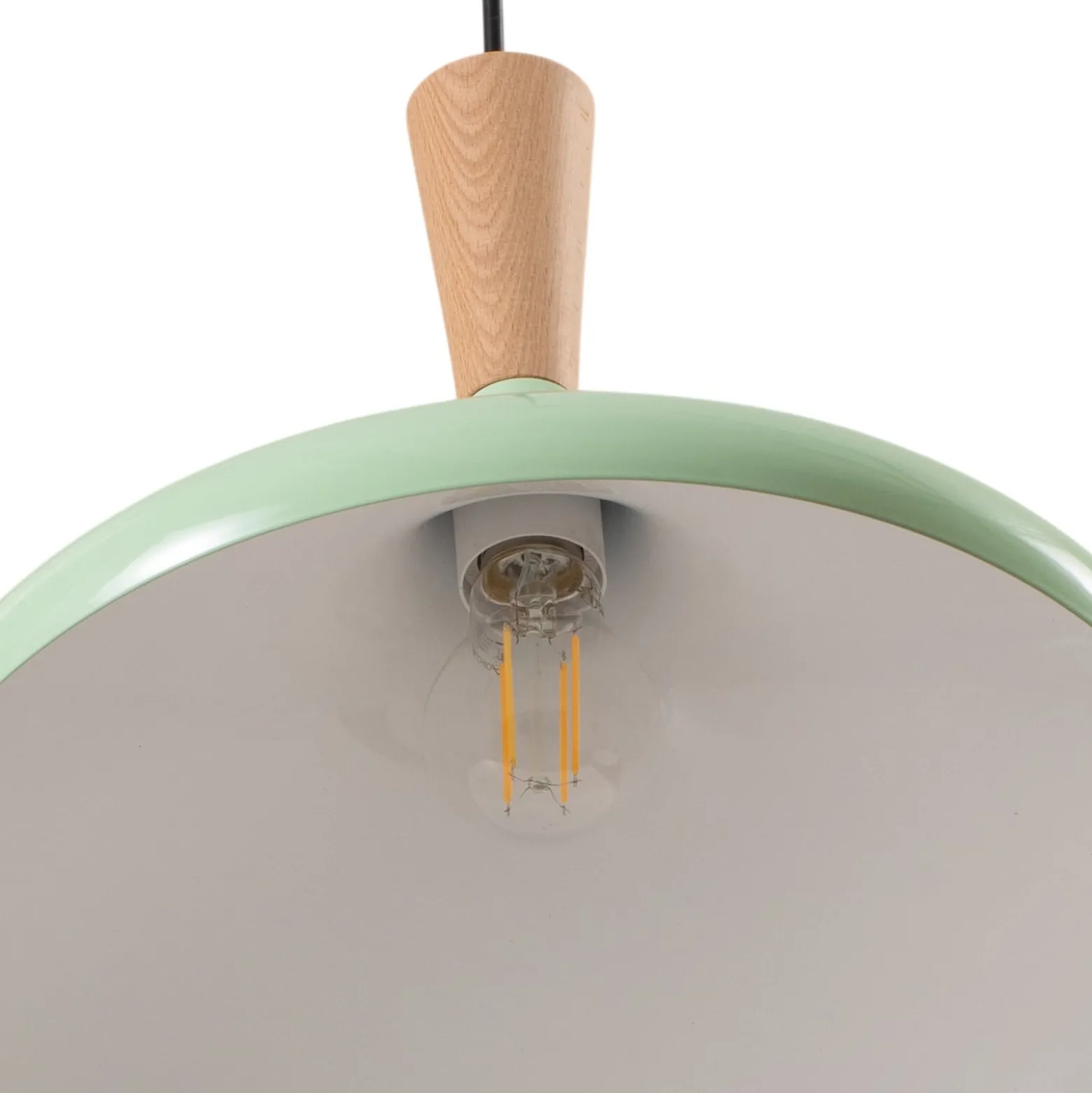 Hängeleuchte Chris, mintgrün/weiß, Ø 35 cm, Metall