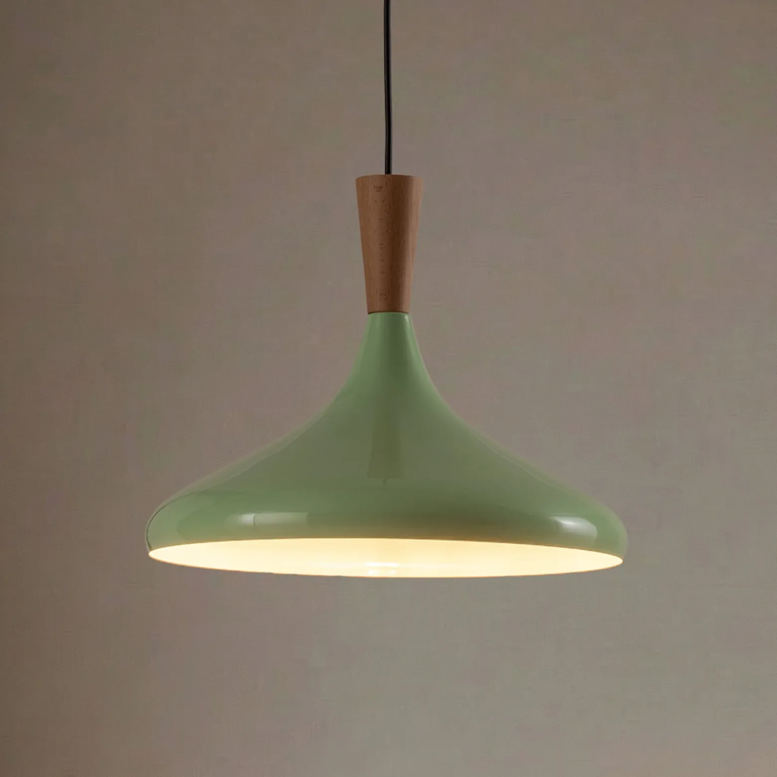 Hängeleuchte Chris, mintgrün/weiß, Ø 35 cm, Metall