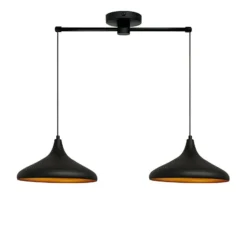 Hängeleuchte Claus, schwarz, Länge 85 cm, 2-flammig, Metall