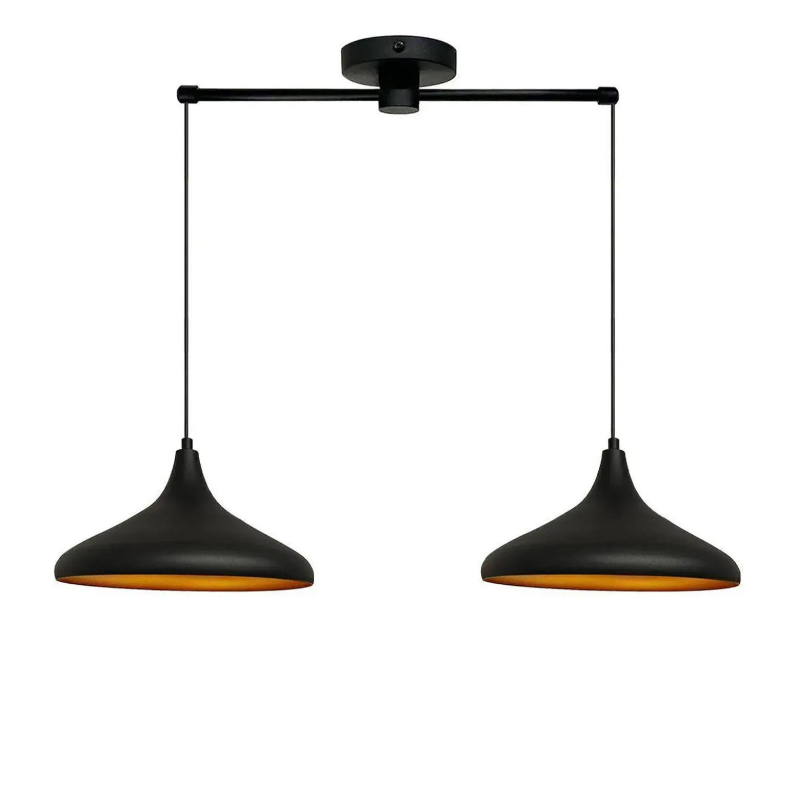 Hängeleuchte Claus, schwarz, Länge 85 cm, 2-flammig, Metall