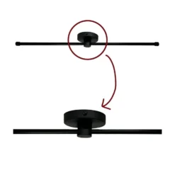 Hängeleuchte Claus, schwarz, Länge 85 cm, 2-flammig, Metall
