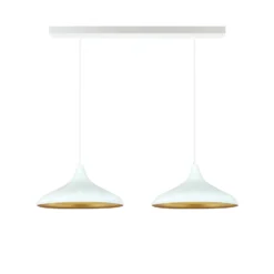 Hängeleuchte Claus, weiß, Länge 85 cm, 2-flammig, Metall
