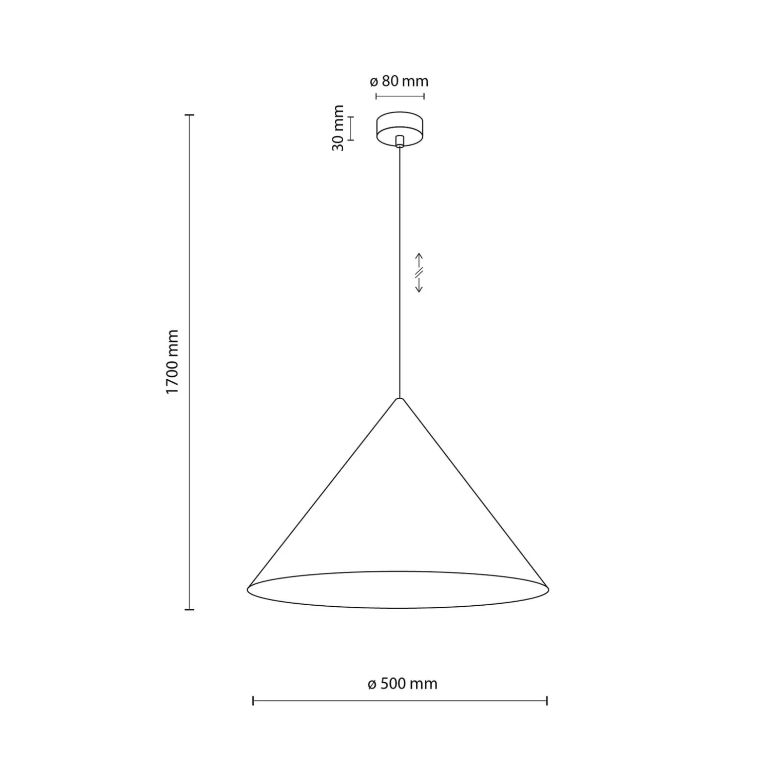 Hängeleuchte Cono, 1-flammig, Ø 50 cm, gelb, E27