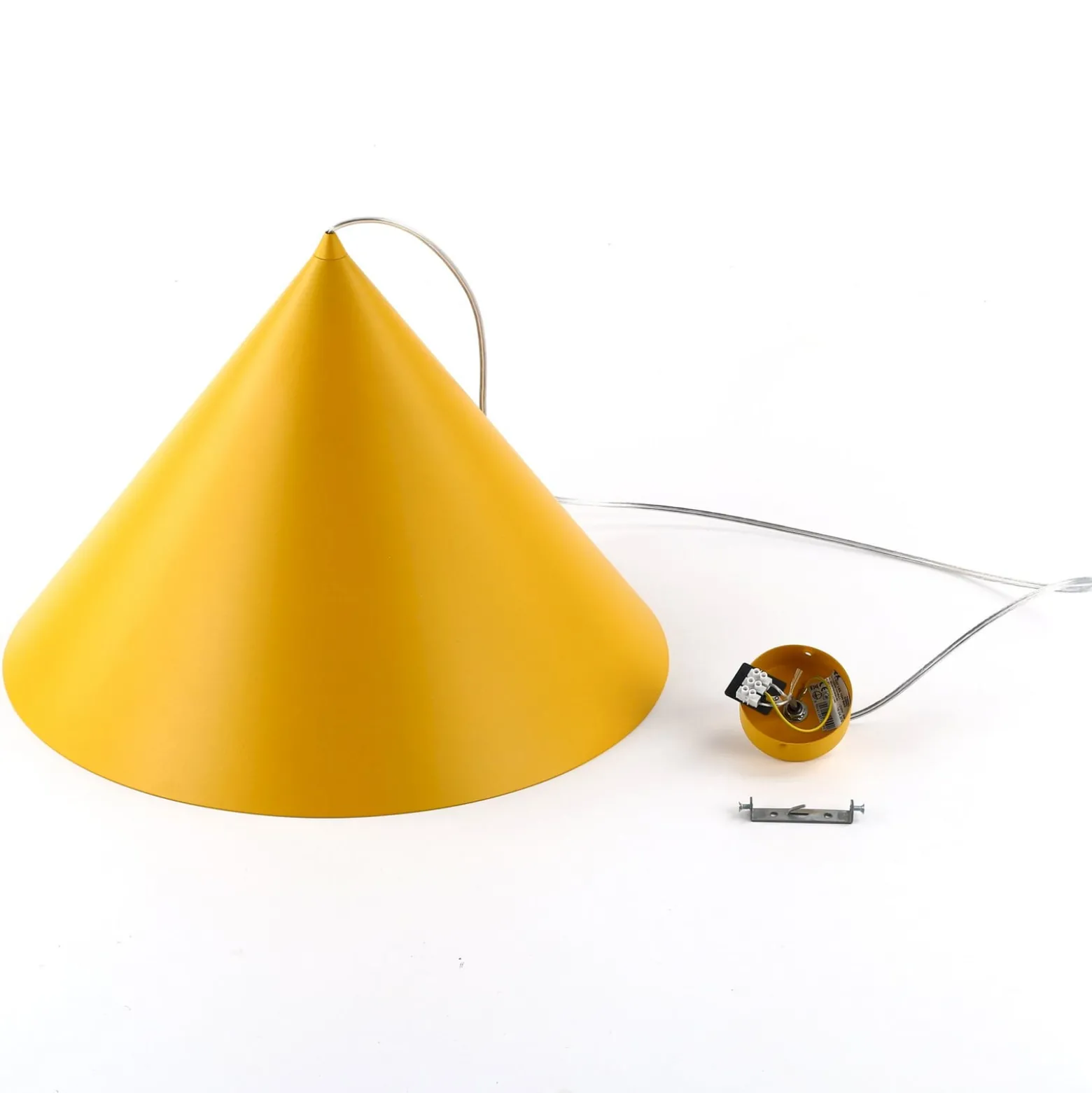Hängeleuchte Cono, 1-flammig, Ø 50 cm, gelb, E27