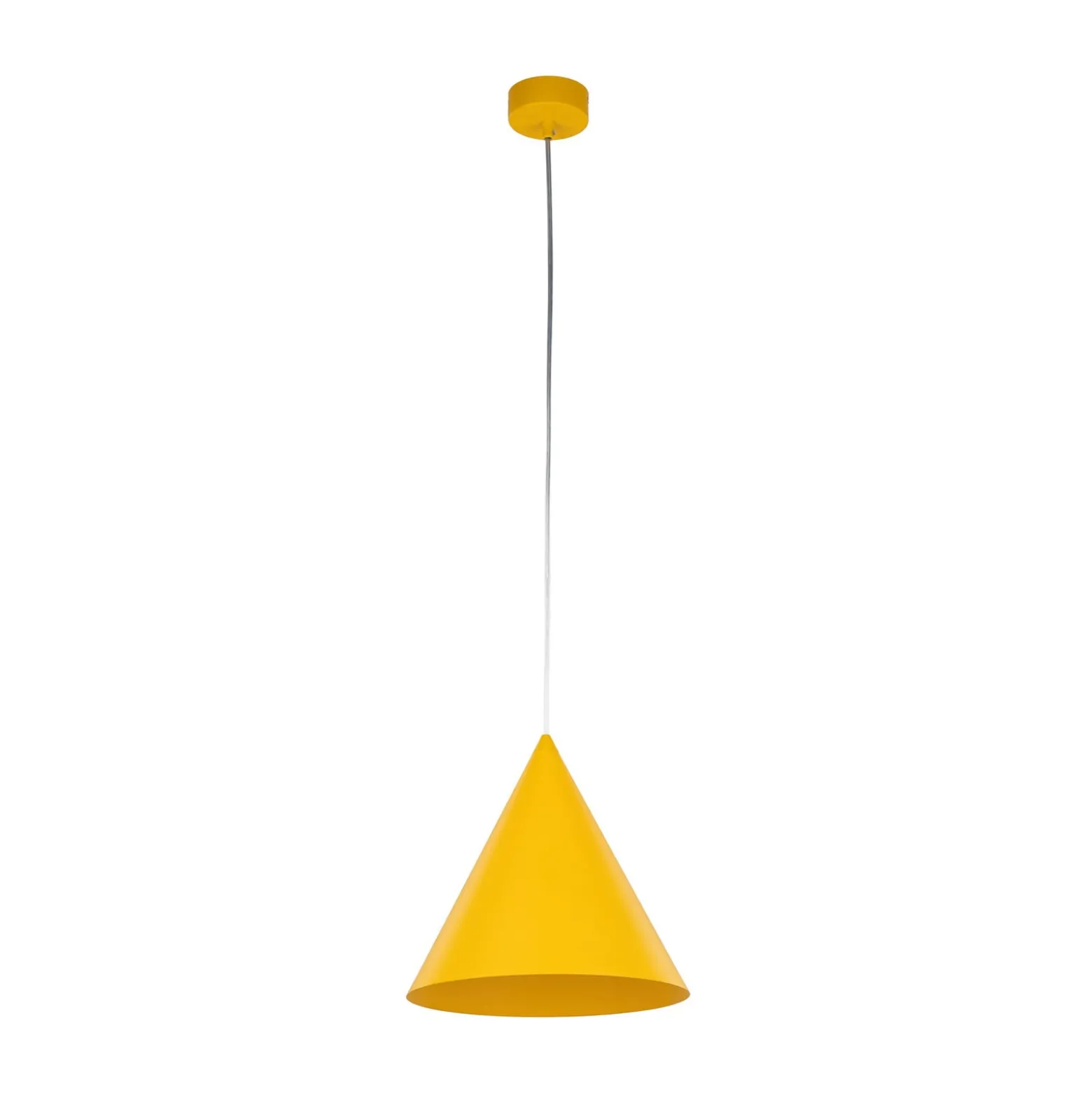 Hängeleuchte Cono, 1-flammig, Ø 27 cm, gelb, E27