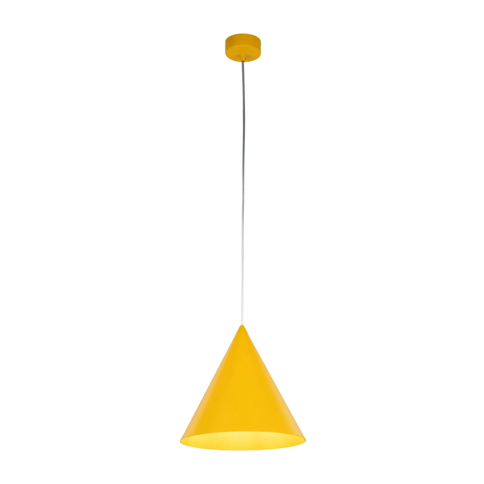 Hängeleuchte Cono, 1-flammig, Ø 27 cm, gelb, E27