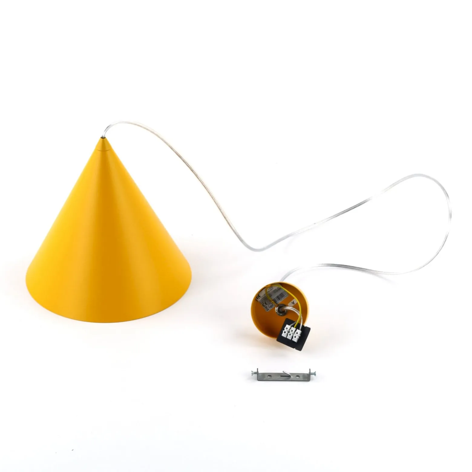 Hängeleuchte Cono, 1-flammig, Ø 27 cm, gelb, E27
