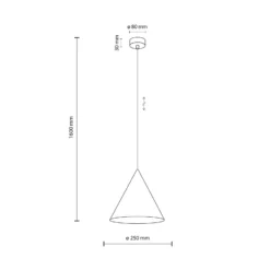 Hängeleuchte Cono, 1-flammig, Ø 27 cm, gelb, E27