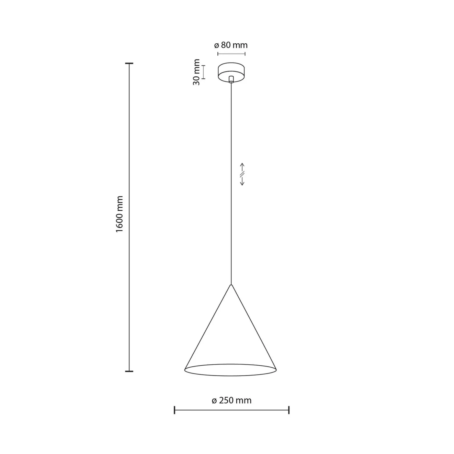Hängeleuchte Cono, 1-flammig, Ø 27 cm, gelb, E27