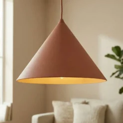 Hängeleuchte Cono, 1-flammig, Ø 50 cm, terracotta, E27