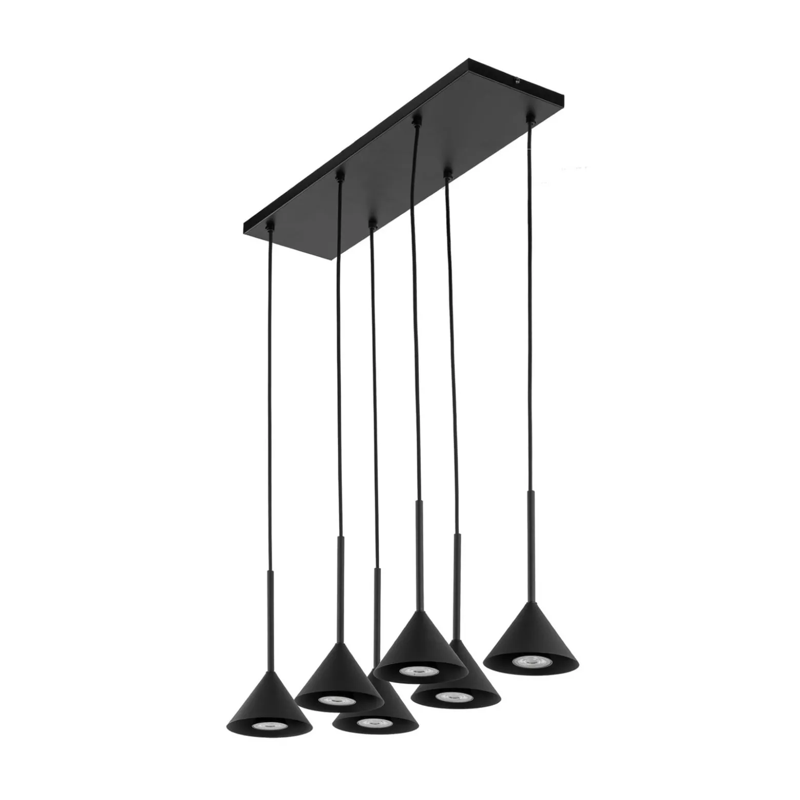 Hängeleuchte Cono Mini, 6-flammig, schwarz GU10