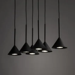 Hängeleuchte Cono Mini, 6-flammig, schwarz GU10