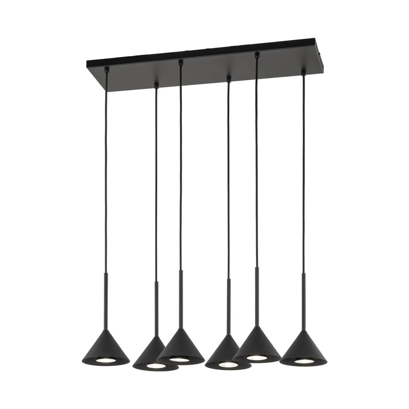 Hängeleuchte Cono Mini, 6-flammig, schwarz GU10
