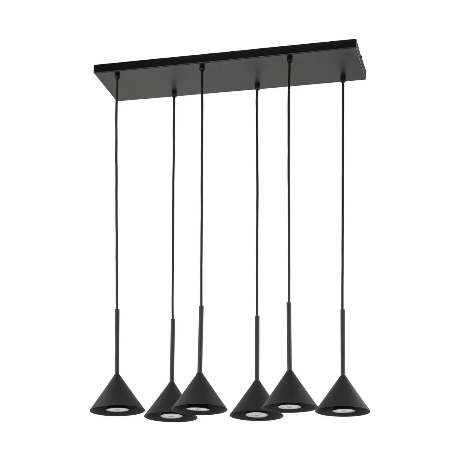 Hängeleuchte Cono Mini, 6-flammig, schwarz GU10