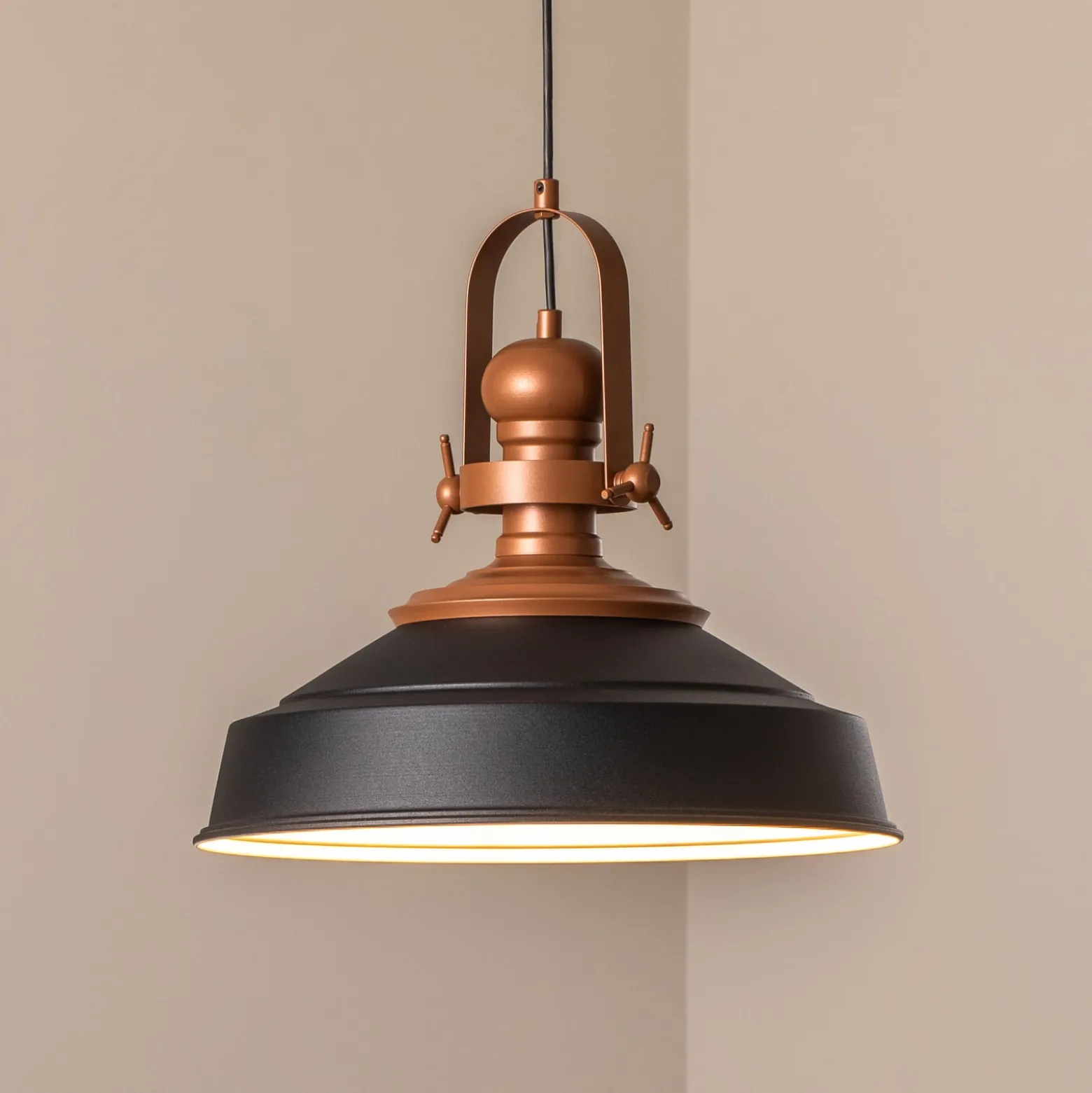 Hängeleuchte Craft, schwarz, Metall, Ø 41 cm, E27