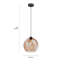 Hängeleuchte Cubus, bernstein, Glas, Ø 30 cm, E27