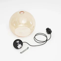 Hängeleuchte Cubus, bernstein, Glas, Ø 30 cm, E27