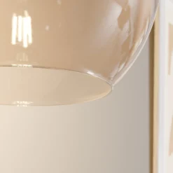 Hängeleuchte Cubus, bernstein, Glas, Ø 30 cm, E27