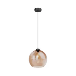 Hängeleuchte Cubus, bernstein, Glas, Ø 30 cm, E27