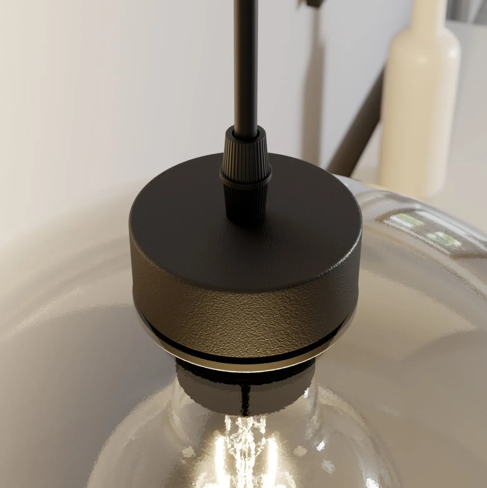Hängeleuchte Cubus, rauchgrau, Glas, Ø 30 cm, E27