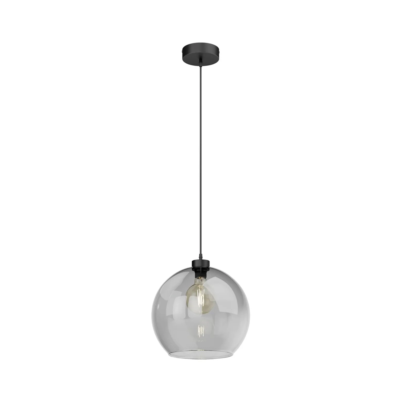Hängeleuchte Cubus, rauchgrau, Glas, Ø 30 cm, E27