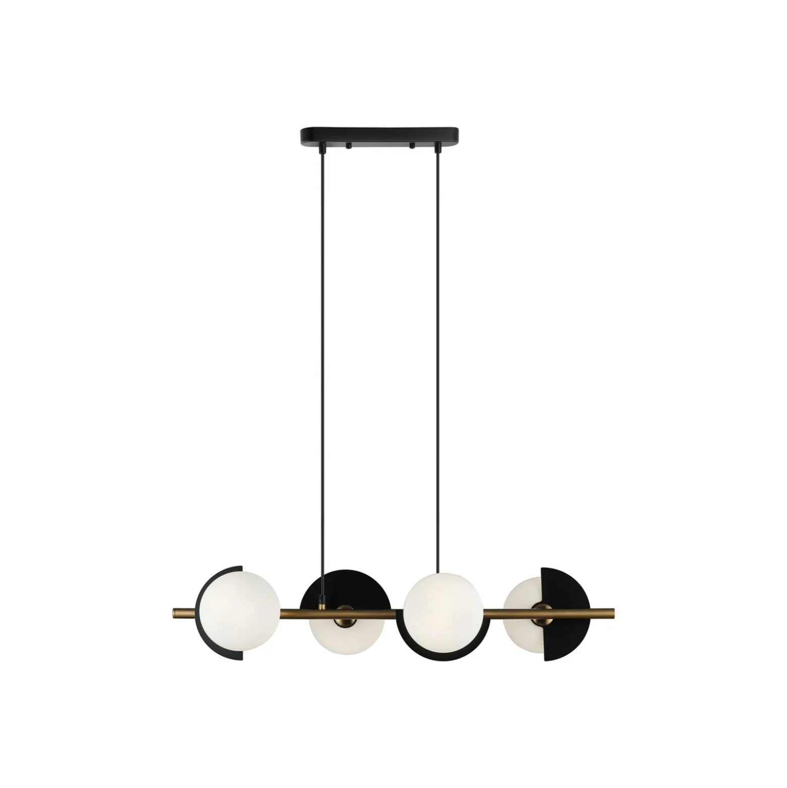 Hängeleuchte Darcy, schwarz/bronze, 4-flammig
