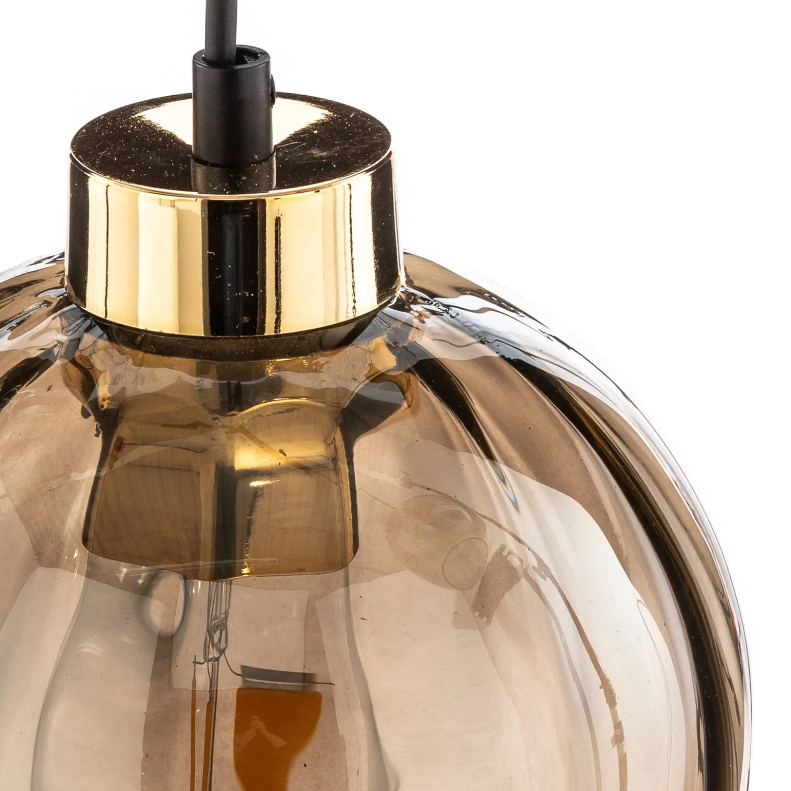 Hängeleuchte Devi, amber, dreiflammig, Balken