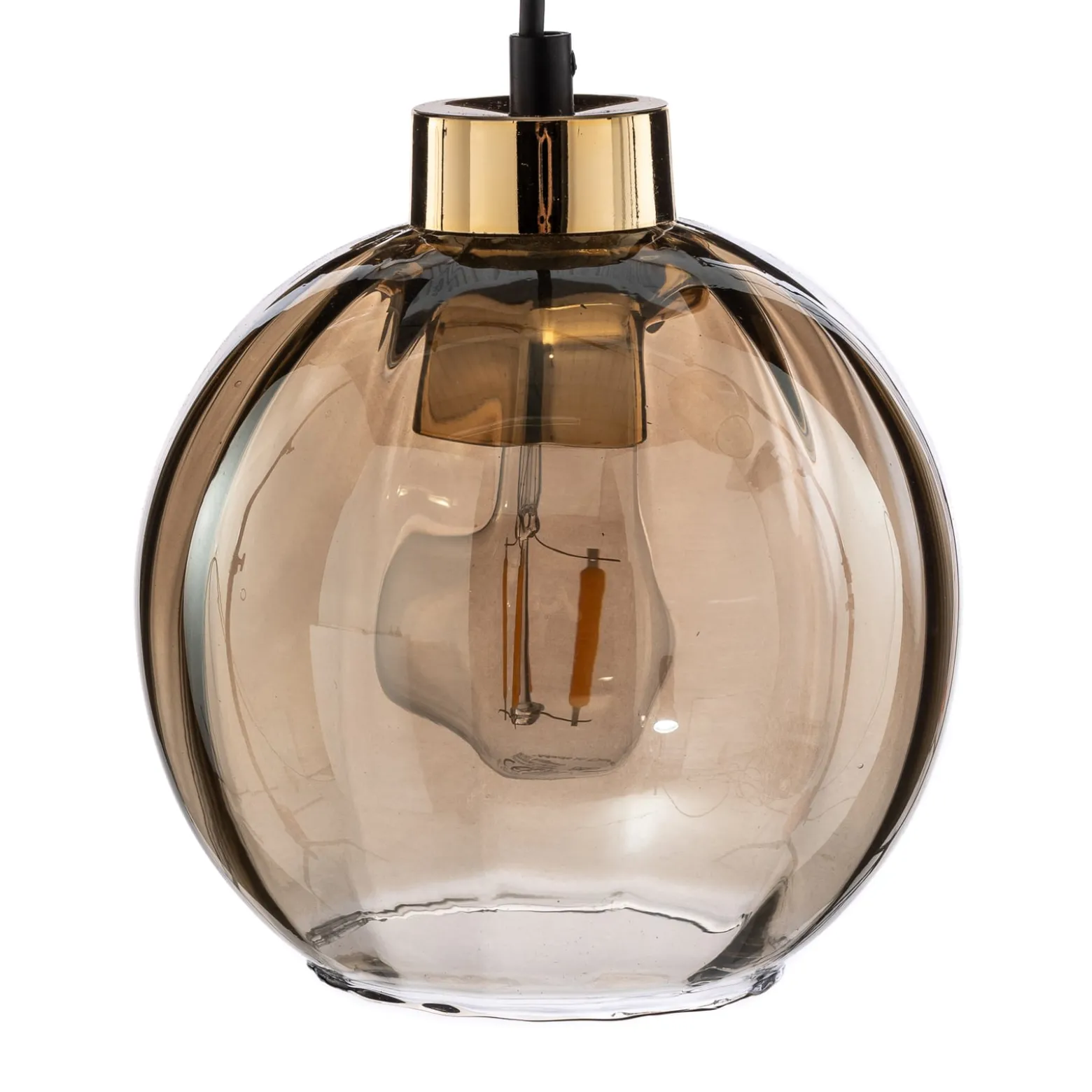Hängeleuchte Devi, amber, dreiflammig, Balken