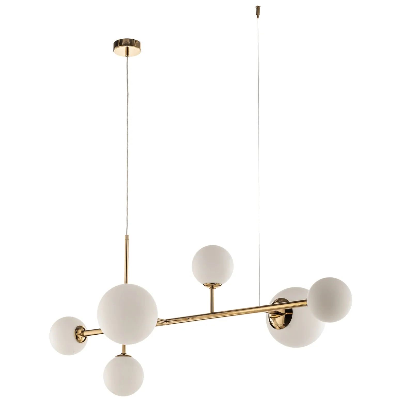 Hängeleuchte Dione, sechsflammig, gold