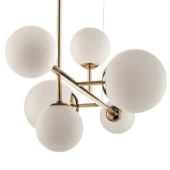 Hängeleuchte Dione, sechsflammig, gold