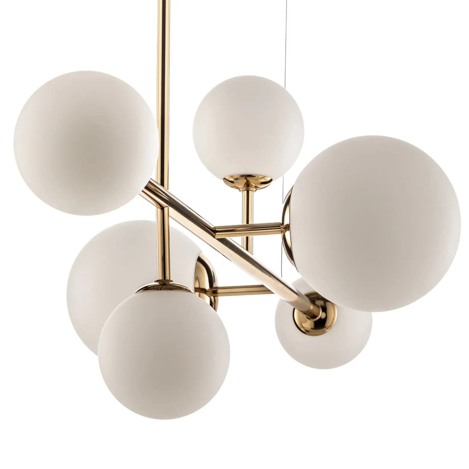 Hängeleuchte Dione, sechsflammig, gold