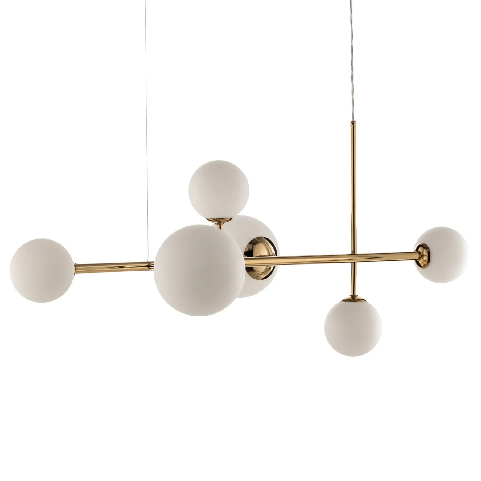 Hängeleuchte Dione, sechsflammig, gold