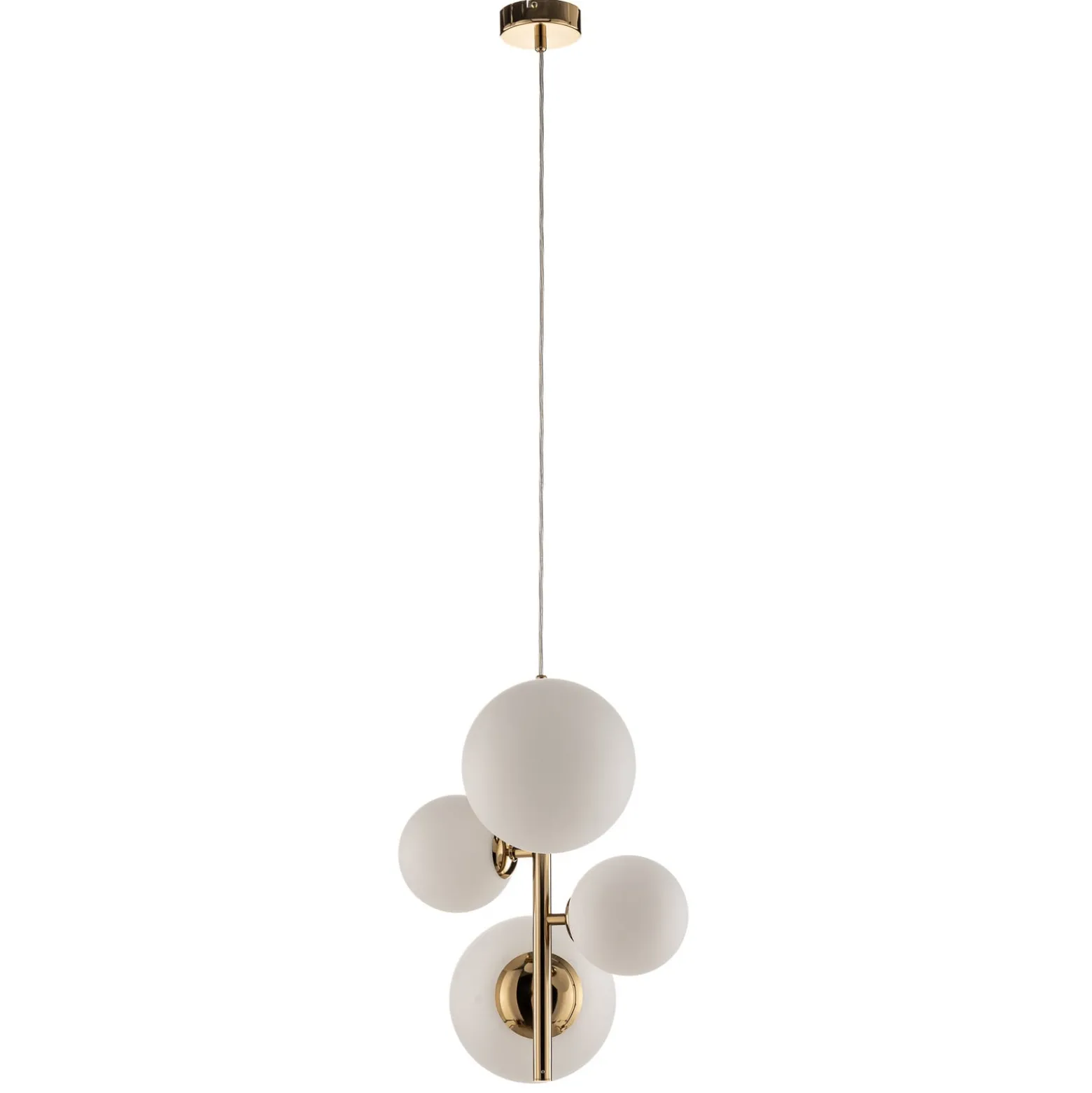 Hängeleuchte Dione, vierflammig, gold
