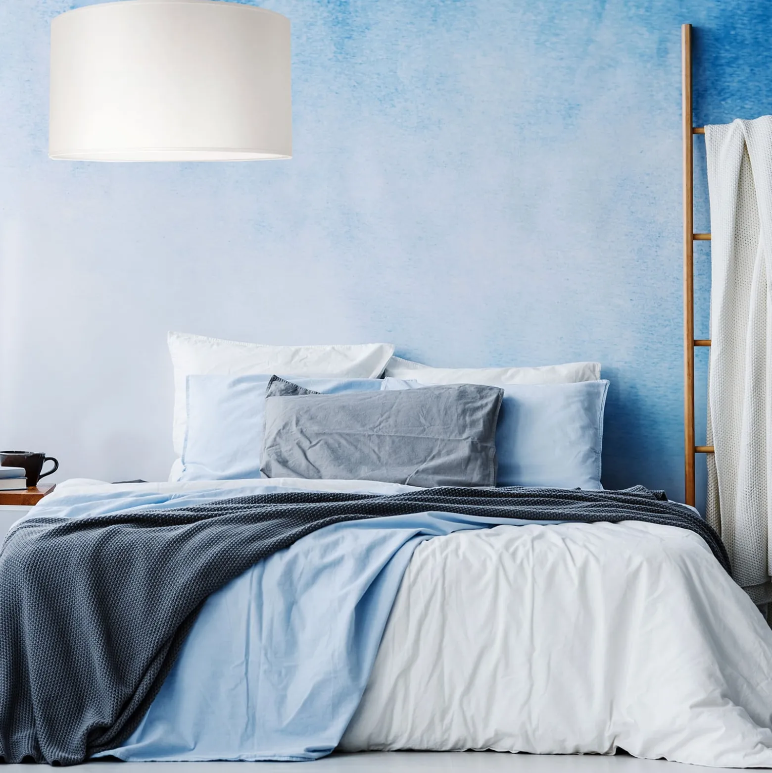 Hängeleuchte Dorset aus Textil, weiß