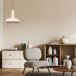 Hängeleuchte Eden, cremefarben, Metall, E27-Fassung