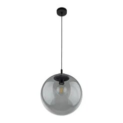 Hängeleuchte Esme, Glas, grafit-transparent, 1-flg., Ø 35 cm