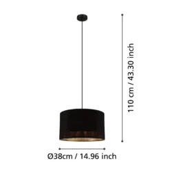 Hängeleuchte Esteperra, schwarz/gold, Ø 38 cm