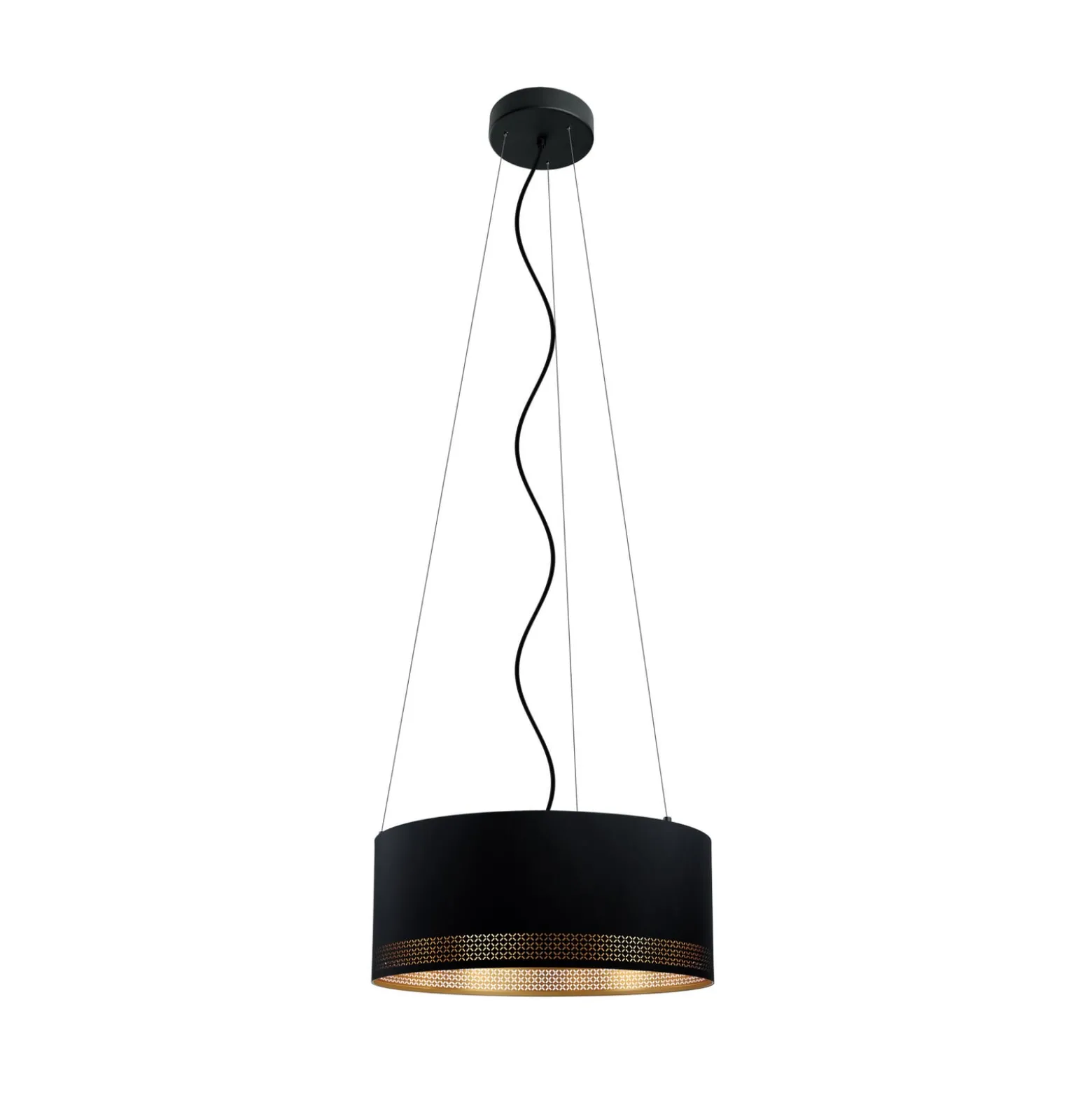 Hängeleuchte Esteperra, schwarz/gold, Ø 53 cm