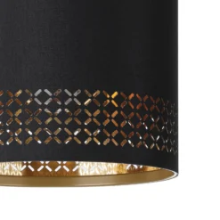Hängeleuchte Esteperra, schwarz/gold, vierflammig