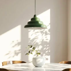 Hängeleuchte Fala, grün, Ø 23 cm, Glas